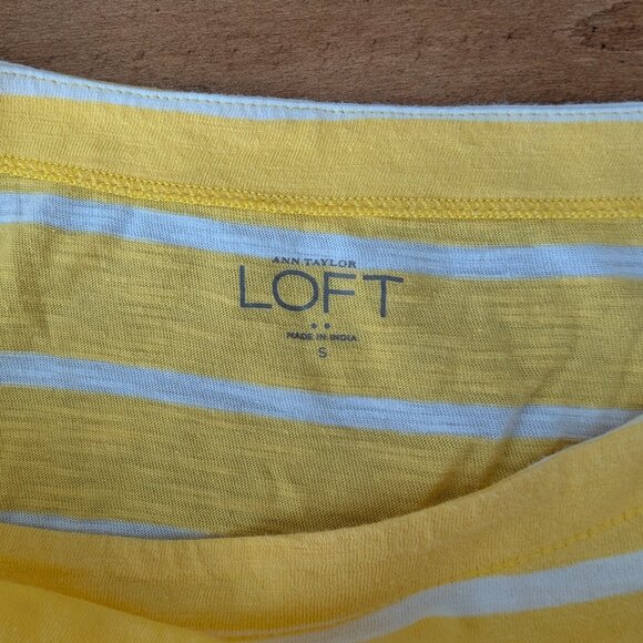 Yellow Stripped Cotton 3/4 length sleeve shirt - Picture 2 of 2